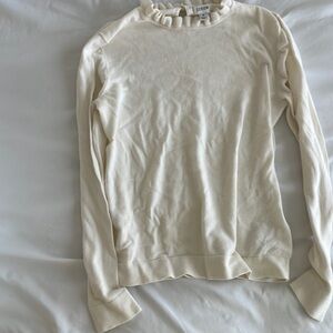 J crew ruffle neck lightweight sweater